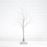 3’ Pre-Lit Artificial White Birch Tree with 120 Warm White LED Lights