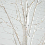 6’ Pre-Lit Artificial White Birch Tree with 92  Warm White LED Lights