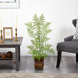 3’ Ruffle Fern Artificial Tree in Metal Planter