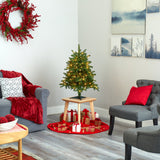 3’ South Carolina Spruce Artificial Christmas Tree with 100 White Warm Light and 458 Bendable Branches