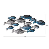 3’ x 1.5’ Coastal Fish Metal Wall Art Decor