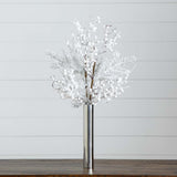 30” Artificial Flocked Berry Arrangement in Cylinder Chrome Vase