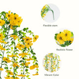 30" UV Resistant Artificial Daisy Hanging Plant (Indoor/Outdoor) - Set of 6