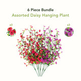 30" UV Resistant Artificial Daisy Hanging Plant (Indoor/Outdoor) - Set of 6