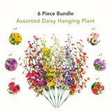 30" UV Resistant Artificial Daisy Hanging Plant (Indoor/Outdoor) - Set of 6