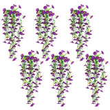 30" UV Resistant Artificial Morning Glory Hanging Plant (Indoor/Outdoor) - Set of 6