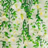 30" UV Resistant Artificial Morning Glory Hanging Plant (Indoor/Outdoor) - Set of 6