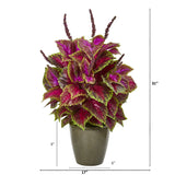 31” Coleus Artificial Plant in Green Planter