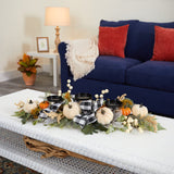 32” White Pumpkin and Berries Artificial Candelabrum