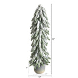 33” Flocked Artificial Christmas Tree in Decorative Planter