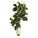 33” Magnolia Artificial Plant in Cream Planter with Gold Base