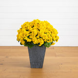 33" UV Resistant Artificial Geranium Plant in Slate Ceramic Planter (Indoor/Outdoor)