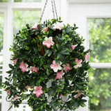 34" UV Resistant Artificial Azalea Hanging Basket (Indoor/Outdoor)