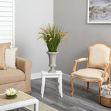 34” Onion Grass Artificial Plant in Sand Colored Urn
