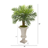34” Robellini Palm Artificial Tree in Sand Colored Urn