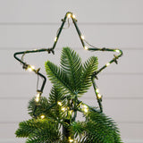 34" UV Resistant Pre-Lit Artificial Spiral Pop Up Christmas Tree with 45 LED Lights and Bow Topper (Indoor/Outdoor)