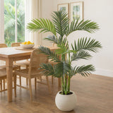 3.5' Artificial Areca Palm Tree in White Round Planter