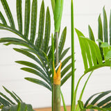 3.5' Artificial Areca Palm Tree in White Round Planter