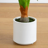 3.5’ Artificial Arrowhead Philodendron in White Decorative Planter