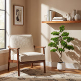 3.5' Artificial Bonsai Style Cedar Tree in Decorative White Planter