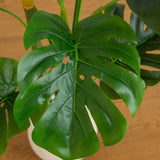 3.5' Artificial Monstera Tree in White Round Planter