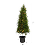 3.5’ Cypress Artificial Tree with 350 LED Lights UV Resistant (Indoor/Outdoor)