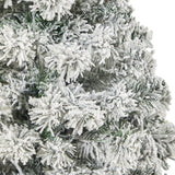 3.5' Flocked Rock Springs Spruce Artificial Christmas Tree with 50 Clear LED Lights in White Metal Planter