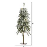 3.5’ Flocked Washington Alpine Christmas Tree with 50 White Warm LED lights and 168 Bendable Branches