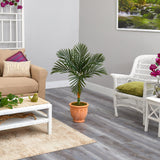 3.5’ Golden Cane Artificial Palm Tree in Terra-Cotta Planter