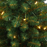 3.5’ Northern Rocky Spruce Artificial Christmas Tree with 50 Clear Lights and 154 Bendable Branches in Sand Colored Urn