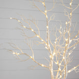35” Pre-Lit Artificial White Birch Branches with 80 Warm White LED Lights - Set of 2