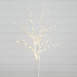 35” Pre-Lit Artificial White Birch Branches with 80 Warm White LED Lights - Set of 2