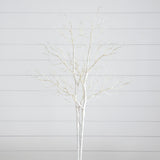 35” Pre-Lit Artificial White Birch Branches with 80 Warm White LED Lights - Set of 2