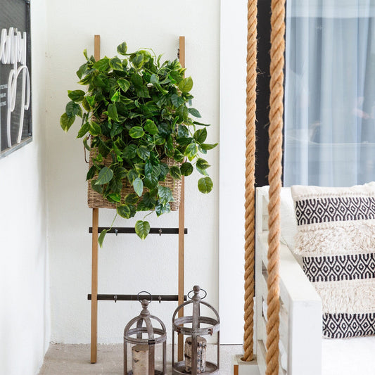36” UV Resistant Artificial Pothos Hanging Plant (Indoor/Outdoor) - Set of 2