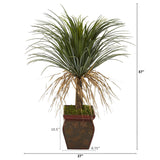 37” Pony Tail Palm Artificial Plant in Decorative Planter