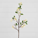 38" Artificial White Blossom Flower Stems - Set of 3