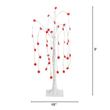 3' Pre-Lit Artificial Valentine's Day Willow Tree with 40 Heart Shaped LED Lights