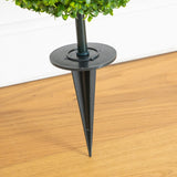 3' UV Resistant Artificial Boxwood Topiary with Integrated Ground Stake (Indoor/Outdoor)