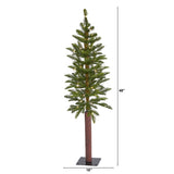 4’ Alaskan Alpine Artificial Christmas Tree with 50 Clear Microdot (Multifunction) LED Lights and 56 Bendable Branches