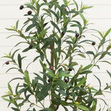 4’ Artificial Olive Tree in White Decorative Planter