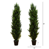 4’ Artificial Topiary Cedar Tree UV Resistant (Indoor/Outdoor) - Set of 2