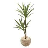 4’ Double Yucca Artificial Plant in Sand Colored Planter