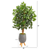 4’ Ficus Artificial Tree in Gray Planter with Stand