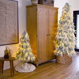 4' Artificial Pre-Lit Flocked Down Swept Christmas Tree with 110 Warm White LED Lights