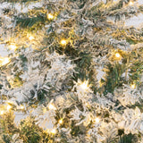 4' Flocked Rock Springs Spruce Artificial Christmas Tree with 100 Clear LED Lights