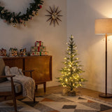 4’ Fraser Fir “Natural Look” Artificial Christmas Tree with 100 Clear LED Lights, a Burlap Base and 403 Bendable Branches