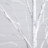 4' 5' 6' Pre-Lit Artificial  White Birch Trees - Set of 3