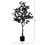 4' Artificial Halloween Black Eucalyptus Tree
