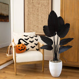 4' Artificial Halloween Black Traveler's Palm Tree