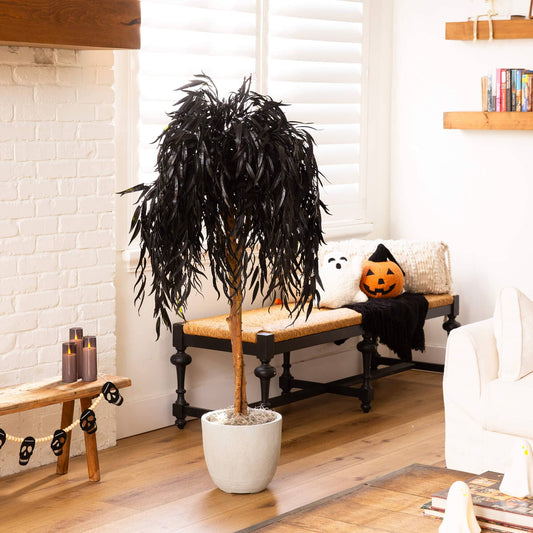 4' Artificial Halloween Black Willow Tree